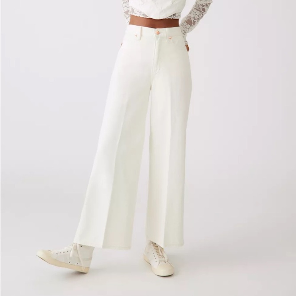 Wrangler World Wide Wide-Leg Ankle Jean 25 in Vintage White